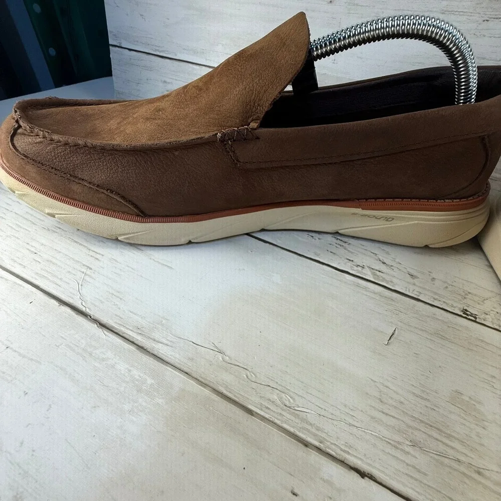 LL Bean Mens Comfort Camp Venetian Loafers Brown Leather Slip On Shoes 11 M‎